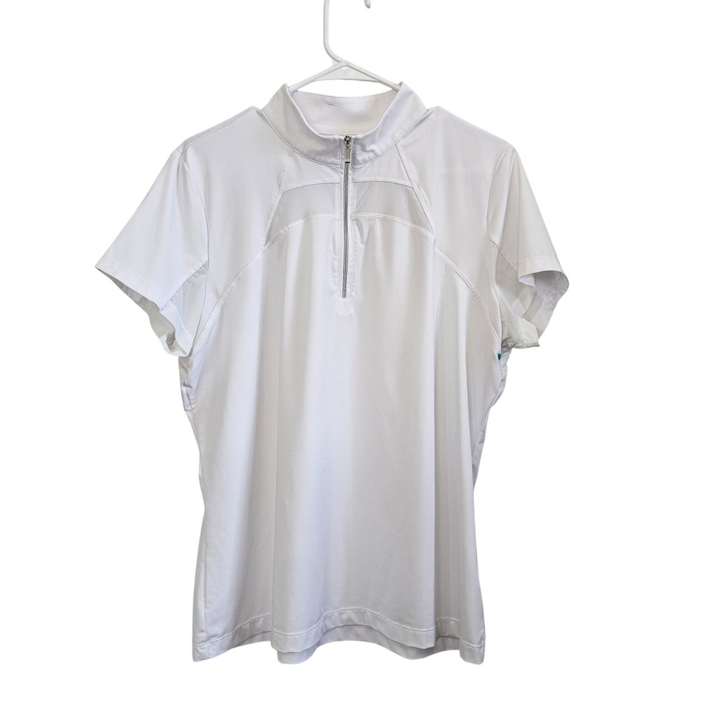 TAIL Women's White Short‎ Sleeve Performance Golf Polo Shirt XL